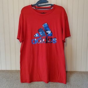 EUC Adidas Tee size large red blue Adidas logo